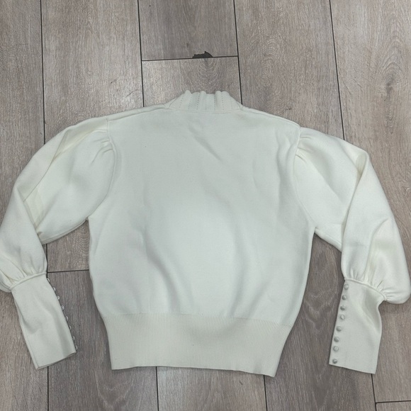 Sandro Cream White Knit Raphael Mock Neck Sweater Top, Size 1 - Picture 10 of 13